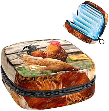 Период торба, санитарна торба за складирање на салфетка, торбичка за периоди, торба за шминка за патувања, шема на пејзаж од пилешко