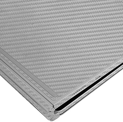 Skinomi сребрени јаглеродни влакна Целосно тело Кожа компатибилна со Microsoft Surface Book 2 15 инчи Techskin со анти-баблен