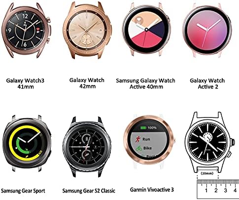 Skylet Sport Bands компатибилен со Samsung Galaxy Watch 4/Active 2 44mm 40mm/Watch 4 Classic 42mm 46mm/Watch 3 41mm/Gear S2 Classic