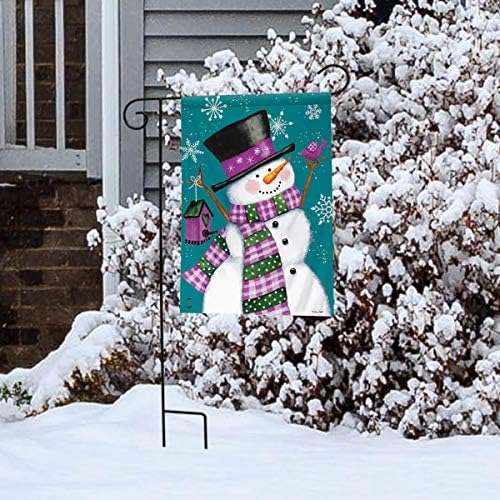 Зимско чудо Снежан Градинарско знаме примитивно 12,5 x 18 Бријарвуд лента