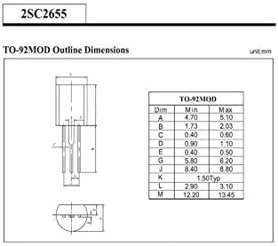 Bestol 10pcs во линиски триоди транзистор TO-92L 2A 50V NPN C2655-Y 2SC2655 C2655