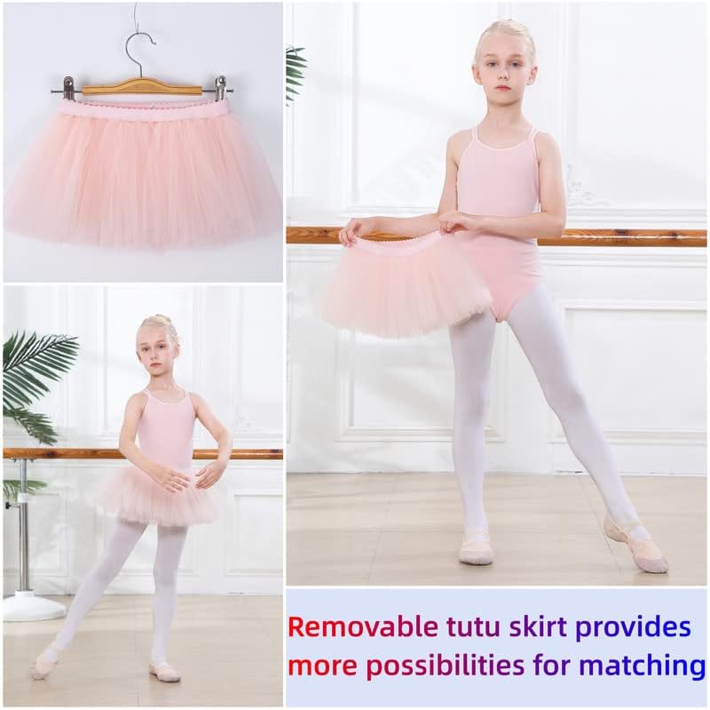 Dipug Girls Ballet Leotard Toddler Tood Tuturable Tutu Scirt за танцов костум или облека за мешавина и меч балерина облека