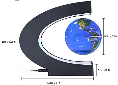 ФУЗАДЕЛ Мулти-Боја Менување На Левитирачки Глобус Пловечки Глобуси Магнетна Левитација Лебдечки Глобус На Светот Со Штанд За Украс За