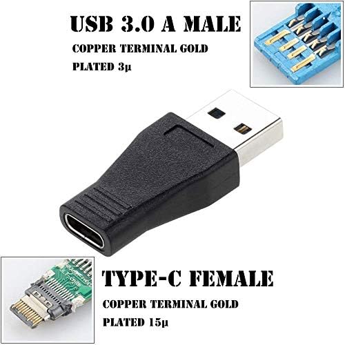 Warmstor USB C до USB адаптер, женски тип Ц до USB 3.0 Синхронизација на податоци за поддршка на машки конвертор и полнење компатибилен со