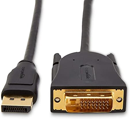 Основи на Displayport до DVI Display Cable - 6 стапки, пакет од 1 & HDMI до DVI адаптер кабел, црна, 6 стапки, 24 -пакувања