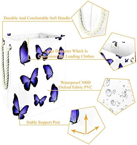 Нехомер Виолетови Пеперутки Печатат Големи Перење Попречува Водоотпорен Склопувачки Облека Попречува Кошница За Облека Играчка Организатор,