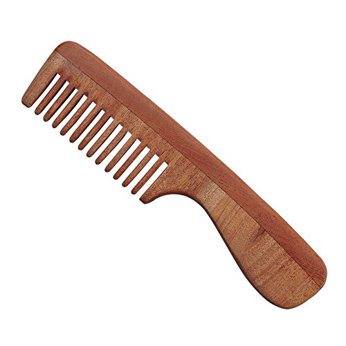 HealthGoodsin - Чиста неема дрво широко заби чешел со рачка за густа коса | Широк чешел за заби | Чешел со рачка | Органски