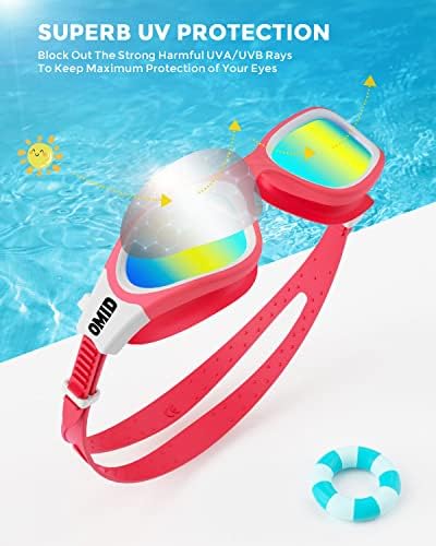 Очиди деца за пливање, P2 Mini 2 пакувања удобни поларизирани очила за пливање на возраст од 6-14 години