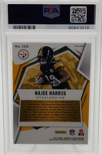 Najee Harris Steelers 2021 Дебитанти и starsвезди Pulsar Prizm Rookie Card 113 PSA 10