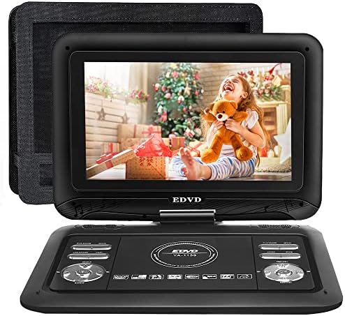 Преносен ДВД плеер за автомобил со монтирање - Fowore 10.1 HD Swivel Screen DVD плеер со жичен слушател, 5 часа батерија за полнење, далечински управувач, полнач за автомобили, рач?