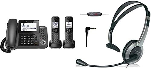 Телефонски систем Panasonic Bluetooth / безжичен телефон-2 слушалки и KX-TCA430 удобност-прилагодување, склопување на слушалките, редовни,