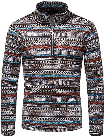 Машки топол џемпер есенски зимски желки со долги ракави пулвер џемпер кошула кошула блуза патент на врвови џемпер