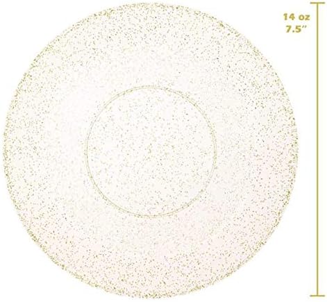 Лилијан Колекција Злато Сјај Пластични Супа Чинии-14 мл, Транспарентен, 10 Парчиња