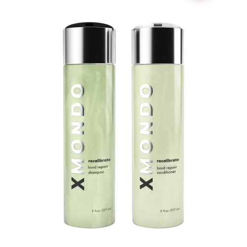 Xmondo Recalibrate Hair Recalibrate Bond Shampoo & Banderioner Bunder - Веганска формула со масло Маракуја, хијалуронска киселина и технологија за градење на врски за да ја вратите и исушената сув