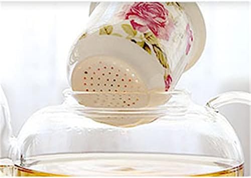 N/A керамички чајник со филтер гроздобер англиски розов чајник постави стакло за греење дома