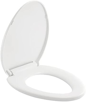 AllMax AX016-S Окружното седиште за тоалети, бели тоалетни седишта, лесна инсталација, лесно чисто, тивко блиско седиште, пластика