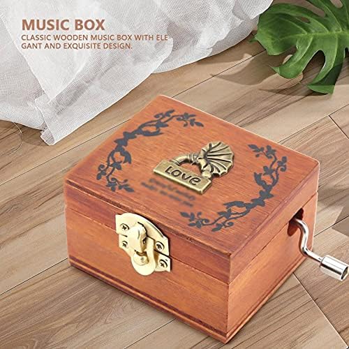 Seasd Mini дрвена рака музичка кутија метал ретро механичко моделирање занаети роденденски подарок дома украси