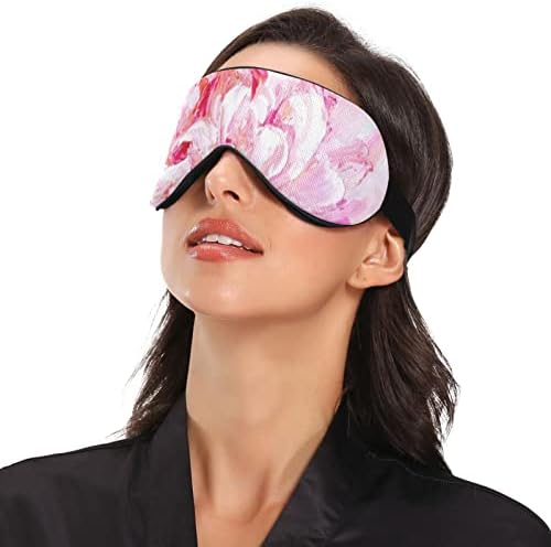 Unisex Sleep Mask Eye Eye Pink-White-Peony-Flower Sleep
