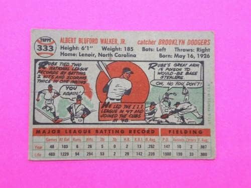 Рубе Вокер 1956 ТОПС Картичка 333 ЗАТАЈУВАЧИ-Бејзбол Картички Со Плочи