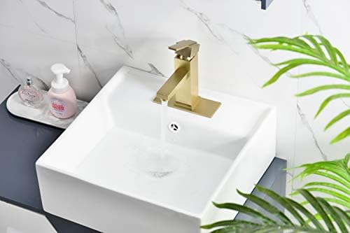 Wathels модерна четкана златна бања за мијалник за мијалник со единечна рачка за лавална палуба