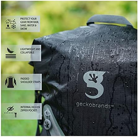 Geckobrands лесен водоотпорен ранец, црн/розов - водоотпорен ранец за пешачење и активности со лесна вода