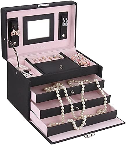 КУТИЈА За Накит CXJAY Голема Кутија За Накит Од Вештачка Кожа Кутија За Прикажување Кутија За Шминка Кутија За Складирање Накит Кутија За Складирање