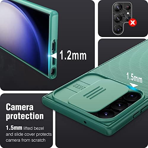 Ерху За Samsung Galaxy S23 Ултра Случај Со Капакот На Камерата, [Не Се Лизга &засилувач; Анти-Отпечаток Од Прст] [Капка Заштита], Тенок Тенок