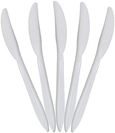 Никол Дома Колекција Полипропиленски Нож | Бело | Пакување од 50 Ножеви, 50 Брои