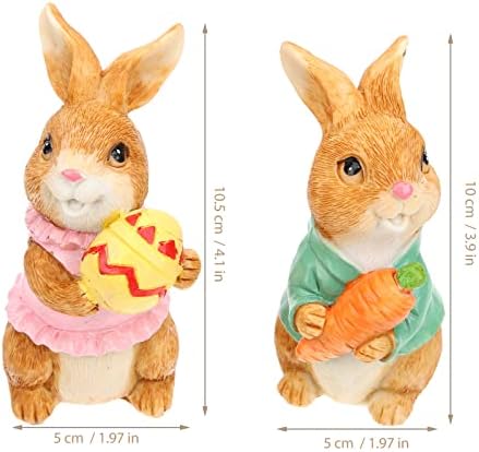 Галпада Велигденски декор 2 парчиња Велигденски зајаче украси за зајаче фигури за деца