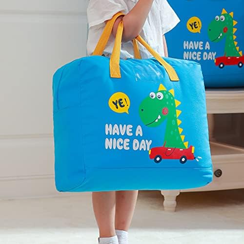 Бикој 32л Оксфорд Платнена Торба За Складирање Симпатична Шема Торба За Складирање Со Патенти И Ознака Џебен Плакар Организатори За Ќебиња Облека Утешители Перниц?