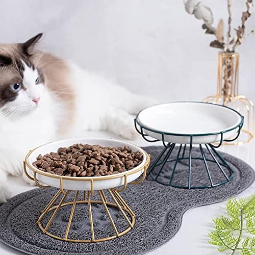 2023 година Нова анти-возвишена плоча за мачки кои се растителни со мачки, издигната чинија со метална штанд, храна и вода анти-повраќање