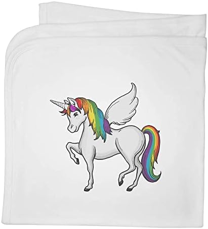 Azeeda 'Rainbow Unicorn' памучно бебе ќебе / шал