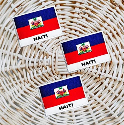 Земја Знаме На Хаити Извезено Железо Шие На Лепенка Налепници За Национално Знаме На Хаити Закрпи За Костими За Костими Јакна Фармерки