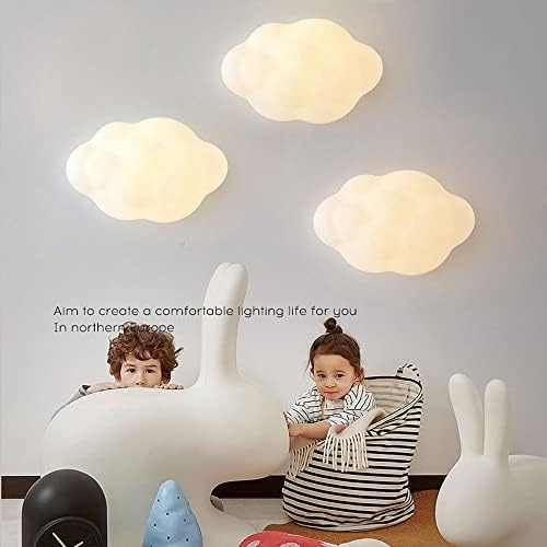Ambayz LED детска соба wallидна светлина бел cloudид од cloudид, Sconce, 36W LED LED, осветлување, фитинг, цртани wallидни ламби слатки ноќни