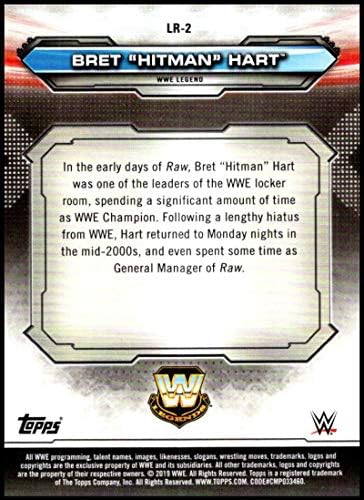 2019 Topps WWE Raw Legends of Raw #LR-2 BRET HITMAN HART WRESTLING CARTING CART