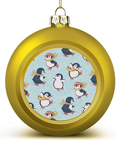 Симпатични пингвини Божиќни топки украс за распрскувачки отвор за привлечност Божиќно дрво што виси декорација