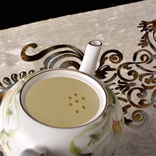 Liuzh Магнолија керамички домаќинство чајник за кафе во европски стил на кафе, керамички чајник попладневен чај