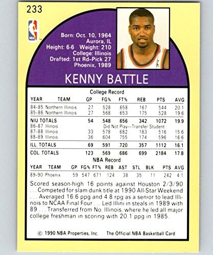 1990-91 НБА-обрачи 233 Кен Битка РЦ дебитант Феникс Сонце Официјална картичка за трговија со кошарка