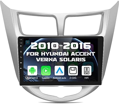 Apple CarPlay &засилувач; Android Авто Автомобил Стерео Приемник, Андроид 11 Двоен Din Автомобил Радио За 2010- Hyundai Акцент