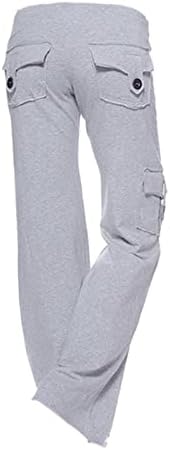 Карго панталони со wiyuqeen жени плус големина со висока половината јога панталони опуштени вклопувани панталони обични тренинзи широки