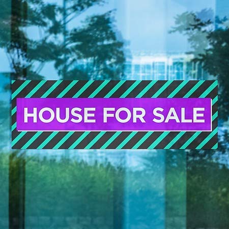CGSignLab | Куќа За Продажба-Модерен Блок Прицврстување На Прозорецот | 36 x12