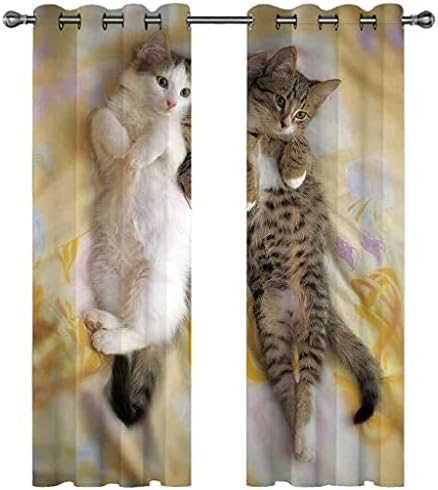 Завеси За Затемнување На Ијвукем Завеси За Прозорци За мачки Од животни 3д Печатена Топлинска Завеса За Приватност За Деца Девојчиња Момчиња