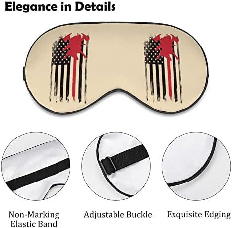 САД Fireman Red Line Mask Mask Sleep Mask лесна маска за слепи маска за очи со прилагодлива лента за мажи жени