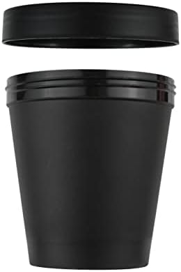 12 парчиња црна пластична протекно -изобилна козметички тенџере тегли, козметички контејнер со внатрешни облоги и капаци на куполи за производи