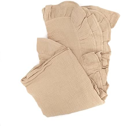 Ruffle Swaddle Clain за бебе 47 x 47, мек, муслин, ткаен, органски памук