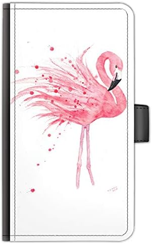 Влакнест црв Розова Фламинго Кожа Флип Паричник Телефон Случај, Акварел Уметност Печати Телефонски Капак За Apple Iphone 12 Pro Max