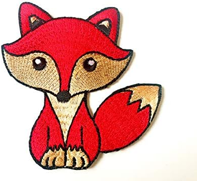 Th симпатична волк лисица црвена боја цртана лого -лого Апликација везена шива на железо на лепенка за ранец на фармерки јакни костум за облека