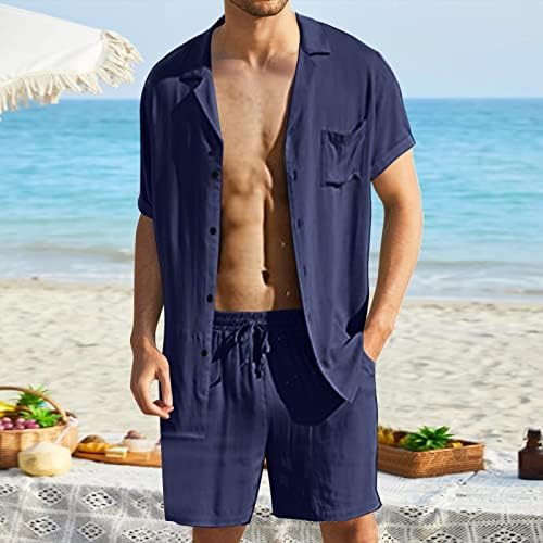 Toufa Mens летна мода обична цврста боја на цврста боја, чипка на кошула и шорцеви постави две парчиња костум од латекс мажи од тело