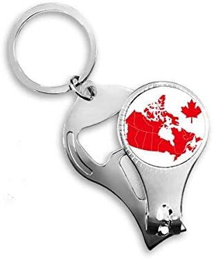 Црвен јаворов лист симбол Канада земја мапа за нокти прстен прстен клуч за шише шише со шише клипер