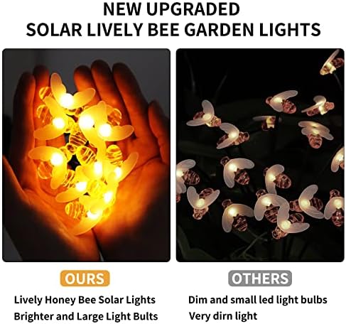 Соларни Градинарски Светла На Отворено - 4 Пакет 6 ПРЕДВОДЕНИ Пчелни Светулки СО Соларна Енергија, Се Нишаат од Ветер &засилувач;